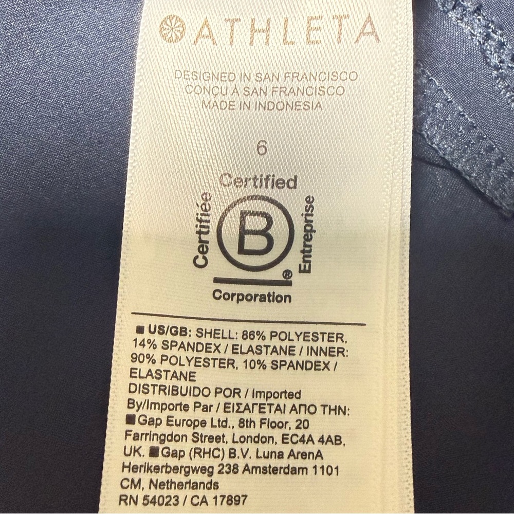 ATHLETA Navy Skort Size 6 Golf Tennis Built-In Shorts Pockets Stretch Activewear - Picture 8 of 11